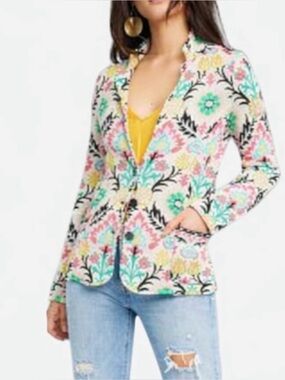 Aldo Martins Floral Pattern Open-Front Blazer jacket Anthropologie Spain